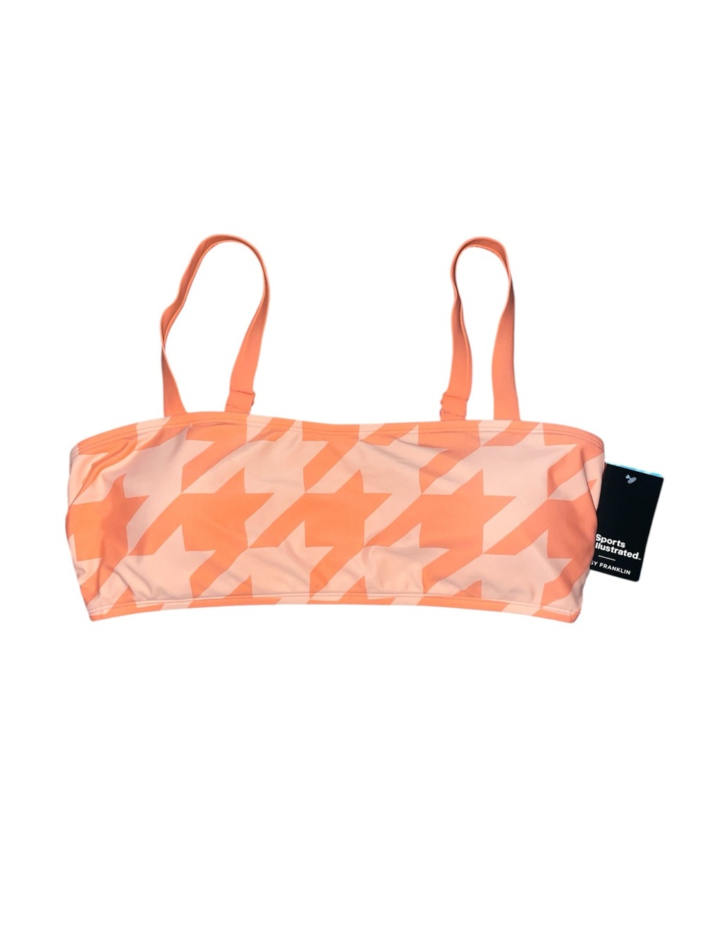NWT sports illustrated orange houndstooth bikini top